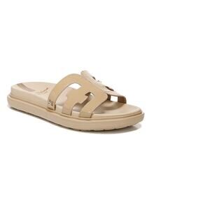 Sam Edelman 9 Valeri Almond Open Toe Slip On Classic Leather Slides Sandals